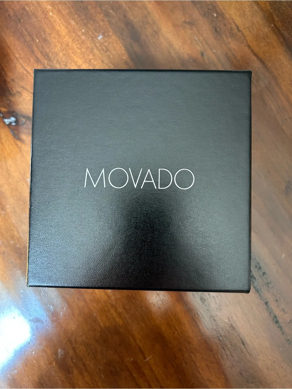 Movado Gold-Tone Case with Brown Leather Strap Watch